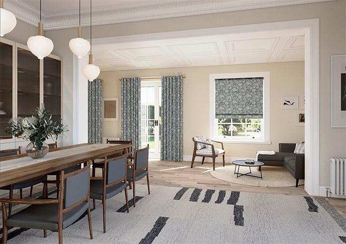 Bird Garden, Charcoal - Roman Blind - Image 7